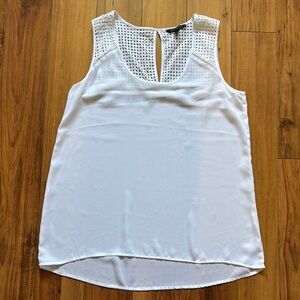 Banana Republic White Sleeveless Blouse with Cut Out Design